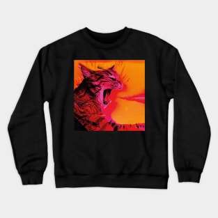 Fire-Breathing Energetic Cat Crewneck Sweatshirt